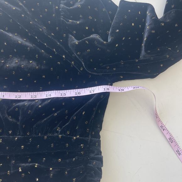 Zara Women Velvet Crop Long Sleeve Sparkle Top Size M High Neck Puff Sleeve - Picture 11 of 11